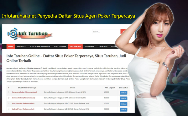 Infotaruhan.net Penyedia Daftar Situs Agen Poker Terpercaya